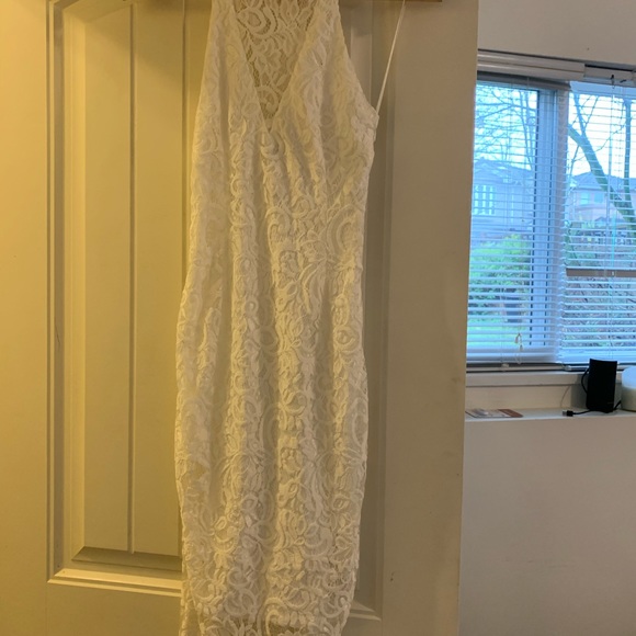 White lace midi dress - Picture 3 of 4